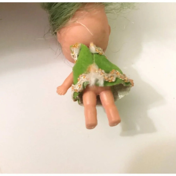 Vtg 1970s Liddle Kiddle Clone Doll Green Hair 2 Inch Tall  Hong Kong - Picture 5 of 15